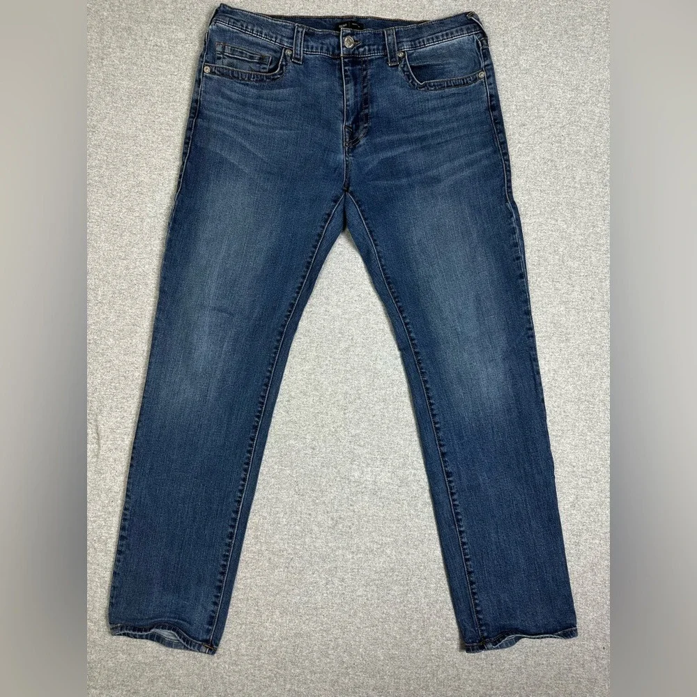 True Religion Geno Jeans Mens 36X32 Blue Relaxed Slim Fit Denim Straight‎ Leg